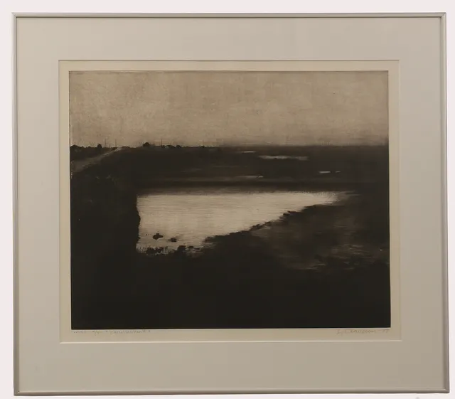 LEIF OLAUSSON. Torrnål, "Kalkstenbrott", numrerad, signerad, 1988.