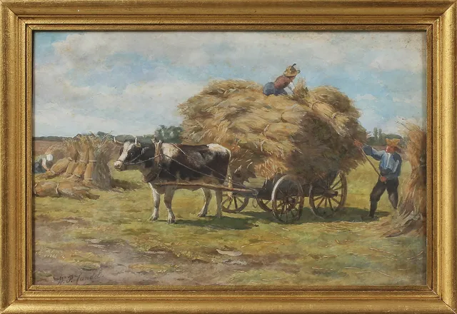 WILLEM PHILLIPPUS CANDEL. Höbärgning, akvarell signerad.