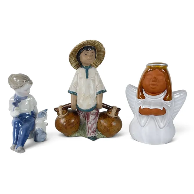 FIGURINER, 3 st, keramik/porslin, bl.a. José Puche, Lladró.