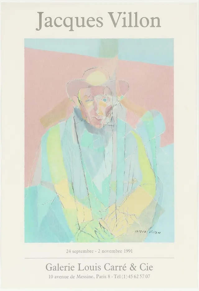 Exhibition poster from Galerie Louis Carré & Cie, Paris. Signed in the print. Jaques Villon. Lithographic poster. Sheet size 75×51 cm.