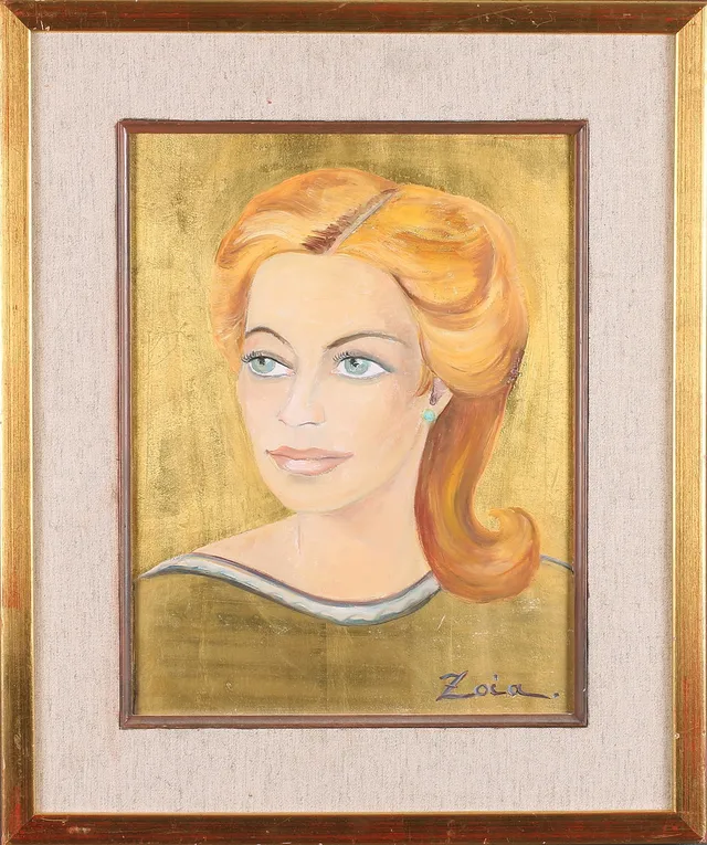 ZOIA KRUKOWSKAJA. Blond kvinna, olja på duk.