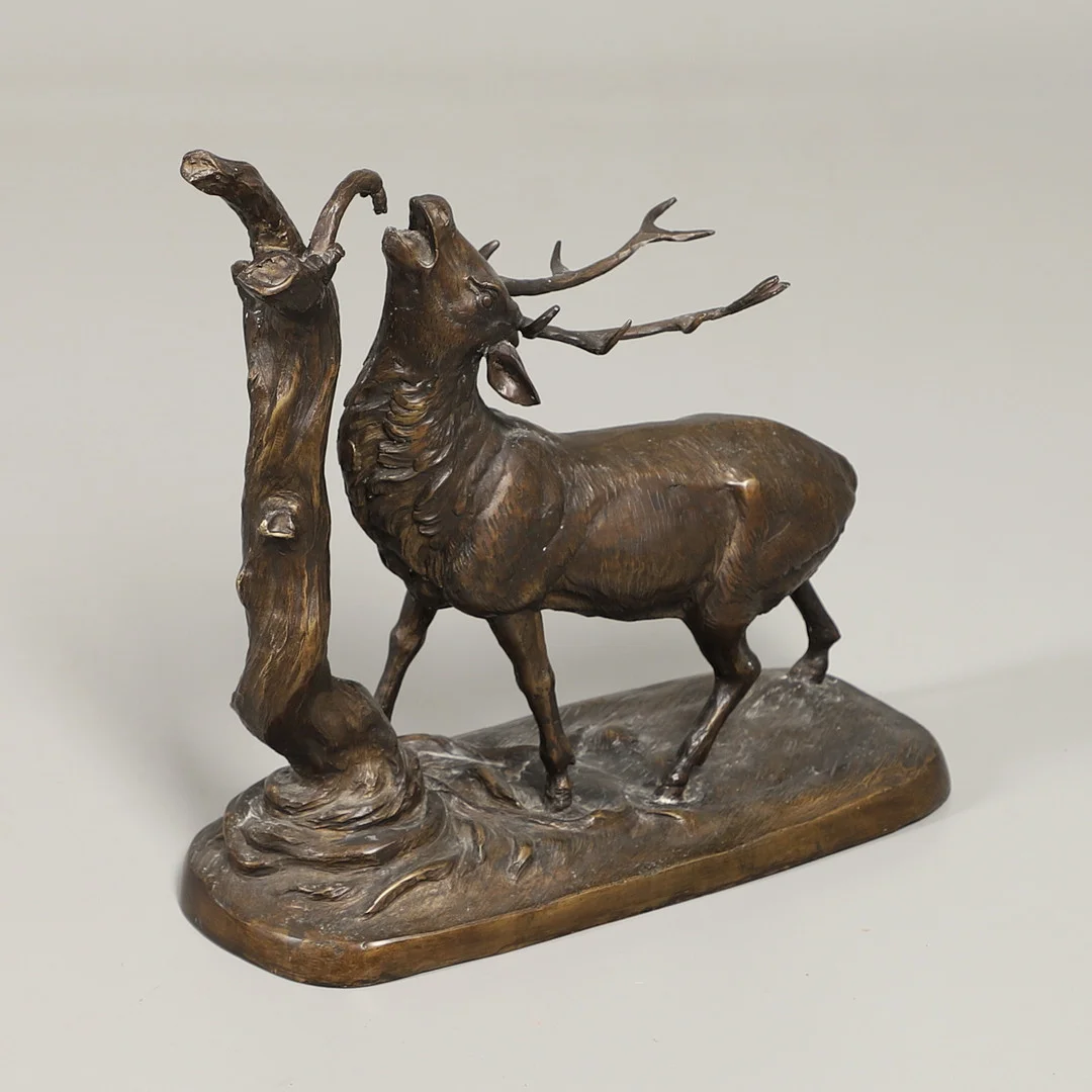 LARGE BRONZE MODEL OF A STAG. — Sculptures & Bronzes — Lawrences Auctioneers