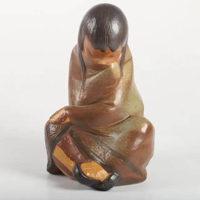 FIGURIN, eskimo, stengods, Lladro, Spanien.