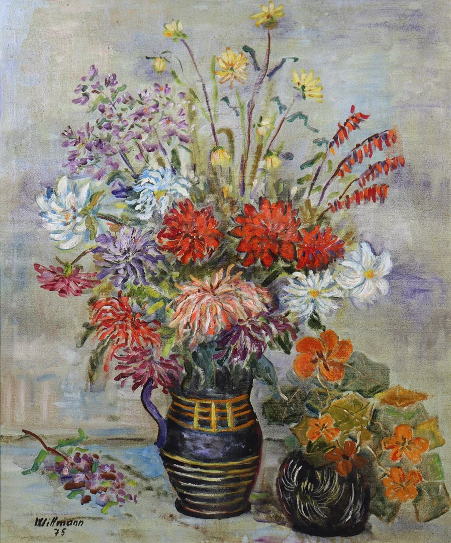 OIDENTIFIERAD KONSTNÄR. olja på duk, blomsterstilleben. — Paintings — Markus Auktioner