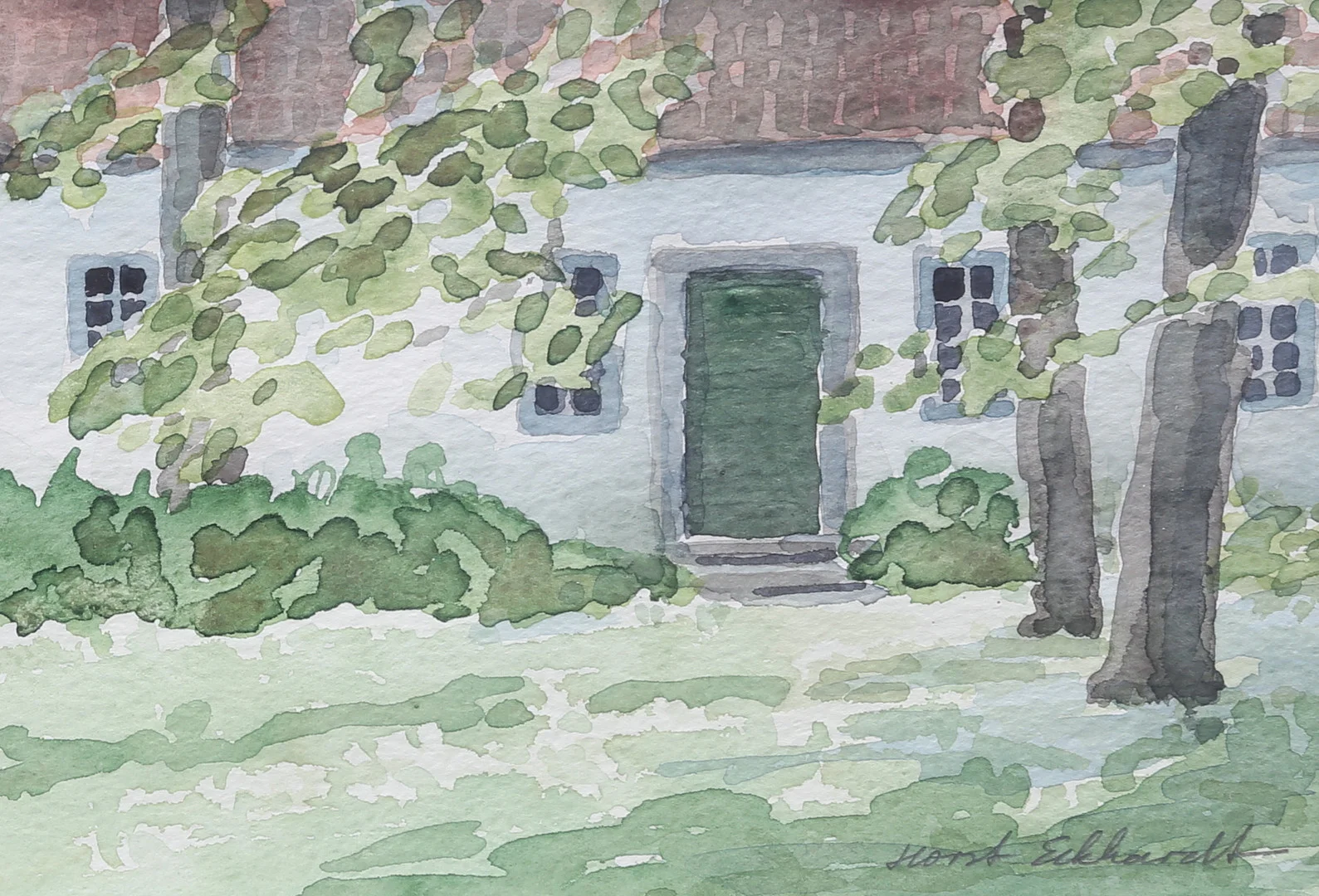 HORST ECKHARDT. "Mölnor på Fårö", akvarell, signerad, daterad 1989. — Paintings — Växjö Auktionskammare