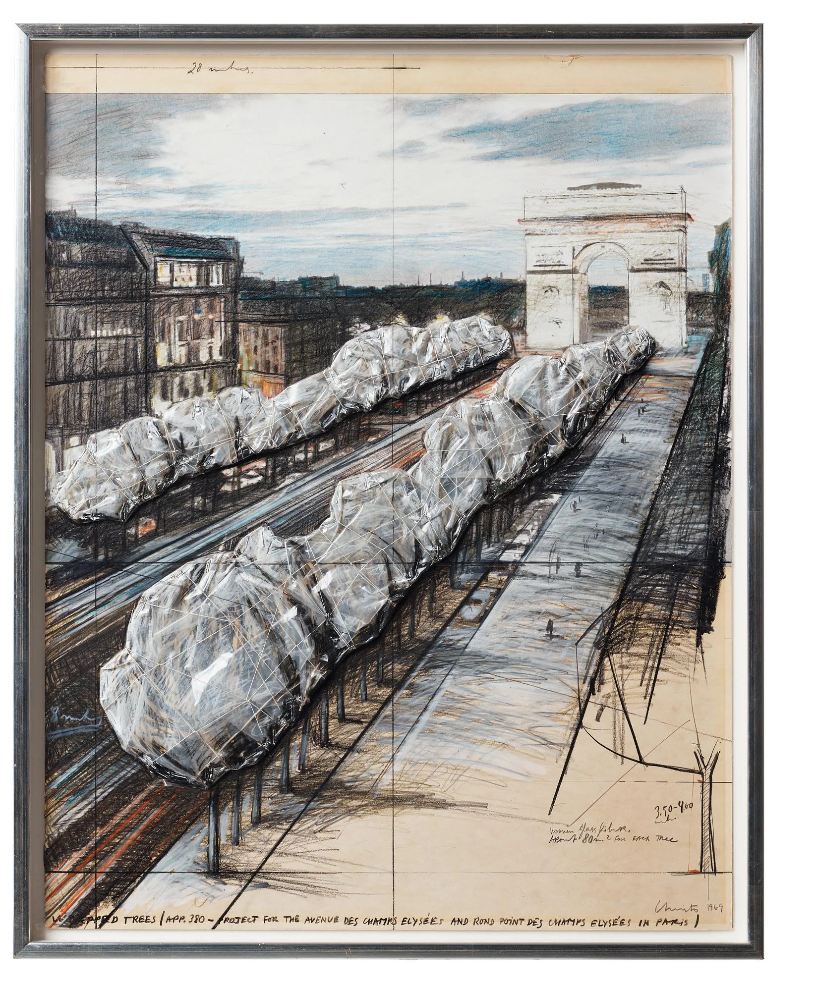 Christo & Jeanne-Claude, "Wrapped Trees, Project for the Avenue des Champs-Elysees and Rond-Pont des Champs-Elysees, Paris". — Bukowskis