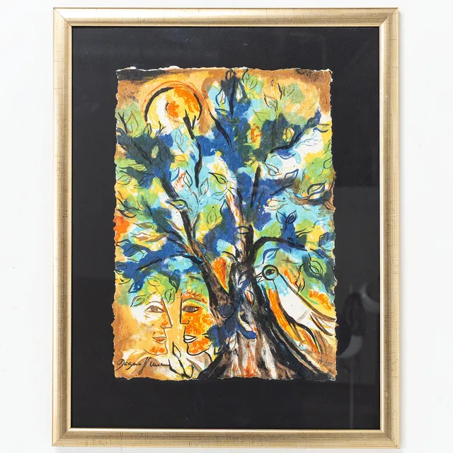 DAGMAR GLEMME. Färglitografi "Livets träd". signerad och numrerad 184/250.