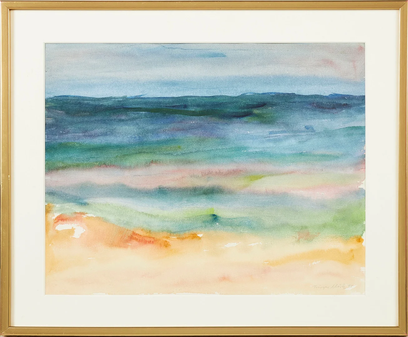 BIRGER MÖRK. Kustmotiv, akvarell på papper, signerad samt daterad Birger Mörk 71. — Paintings — Stockholms Auktionsverk Sickla
