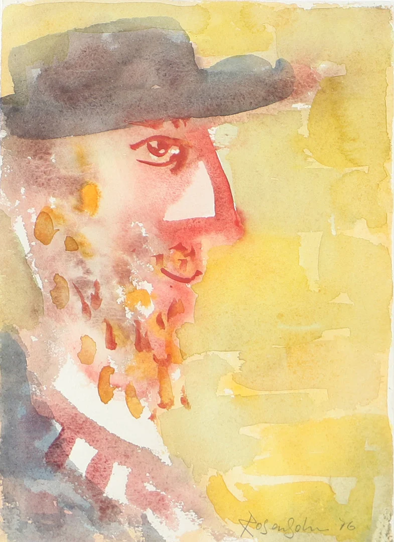 LENNART ROSENSOHN. Porträtt, akvarell, signerad Rosensohn -76. — Paintings — Helsingborgs Auktionskammare