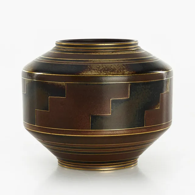 GUNNAR NYLUND (SVERIGE, 1904–1997). Vas, stengods, "Flambé", dekor Lars Thorén, ALP Lidköping.