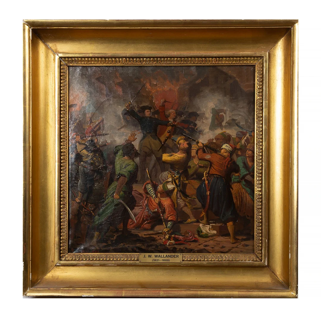 JOSEF WILHELM WALLANDER (1821-1888): "Karl XII i Bender", olja på duk, signerad och daterad WW 1861. — Paintings — Stockholms Auktionsverk Göteborg