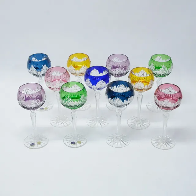VINGLAS, BOHEMIA CRYSTAL, 11 DELAR.