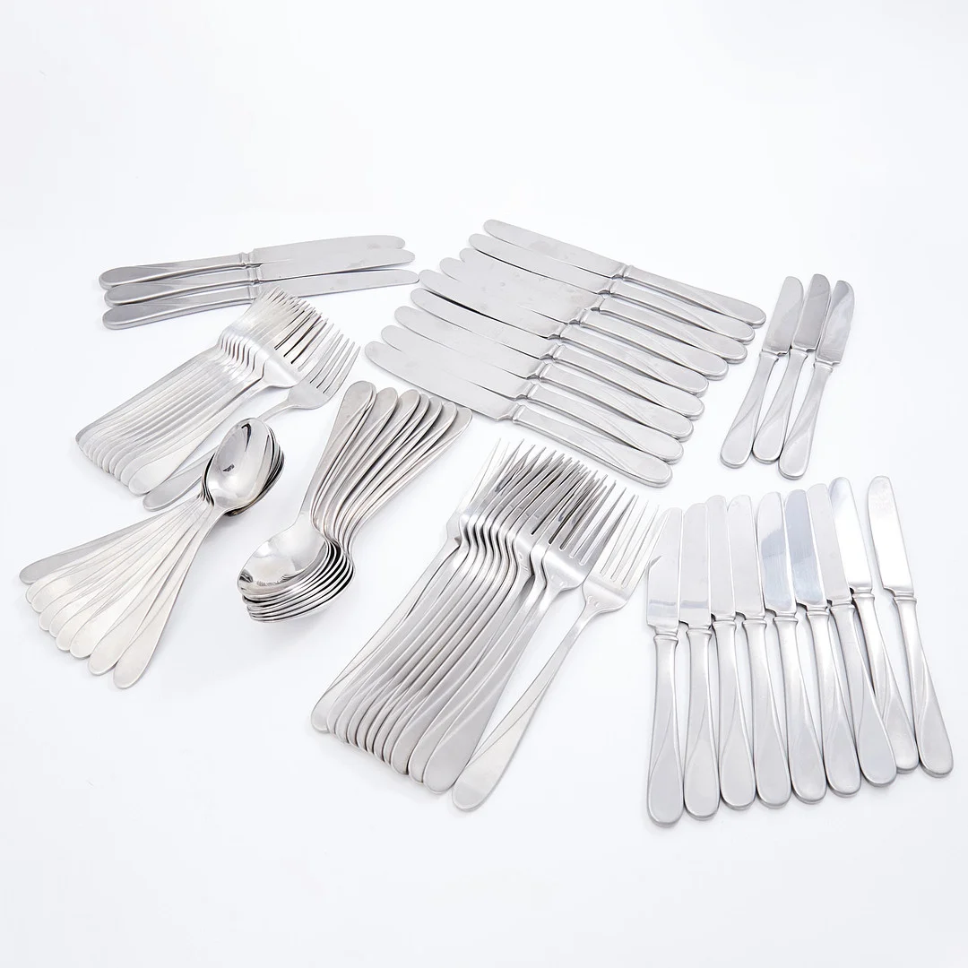 ANNA EHRNER, bestick, 65 dlr, "Line", Boda Shop. — Other metals — Stockholms Auktionsverk Sickla