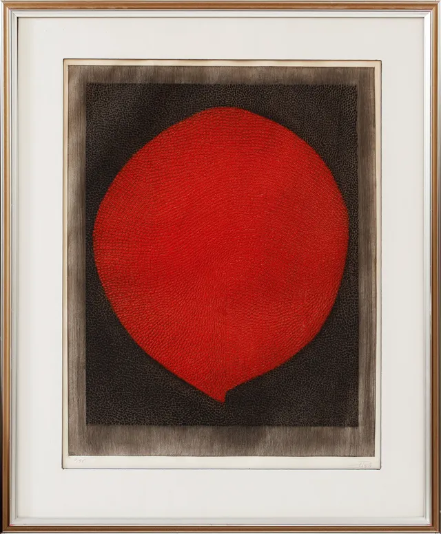 ARTHUR LUIZ PIZA. "Soleil rouge", färgetsning, signerad och numrerad 7/95.