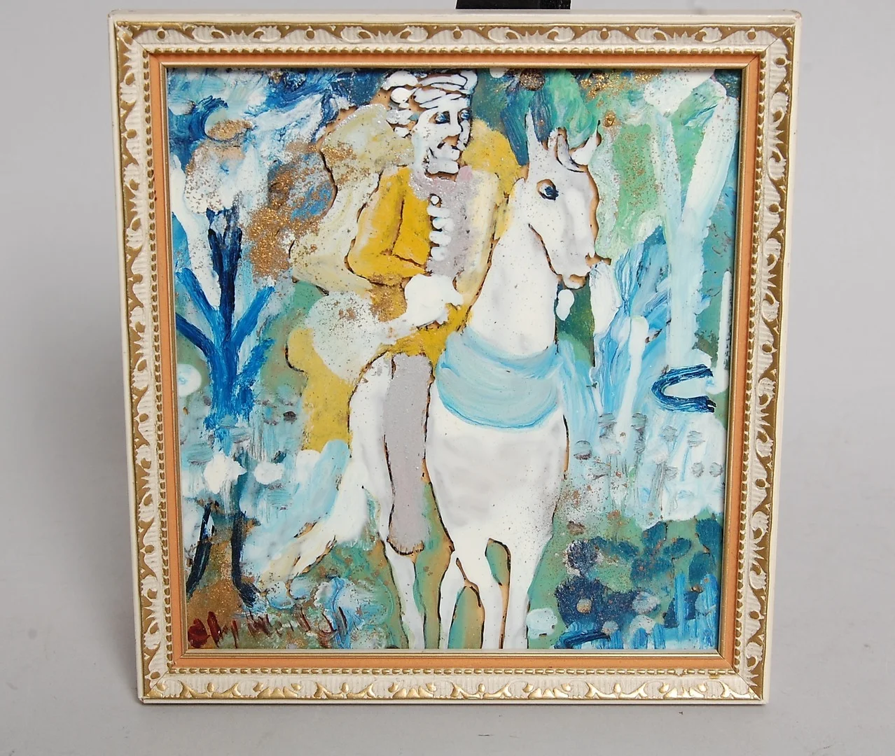 ALY BEN SALEM. emalj på glas, signerad. — Paintings — Auktionsverket Engelholm