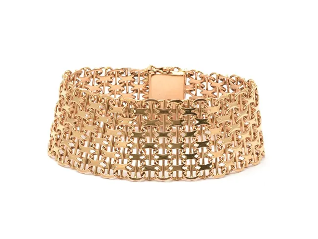 Armband X-länk med stav 18K 44,8g längd: 18,7cm bredd: 26mm med kistlås