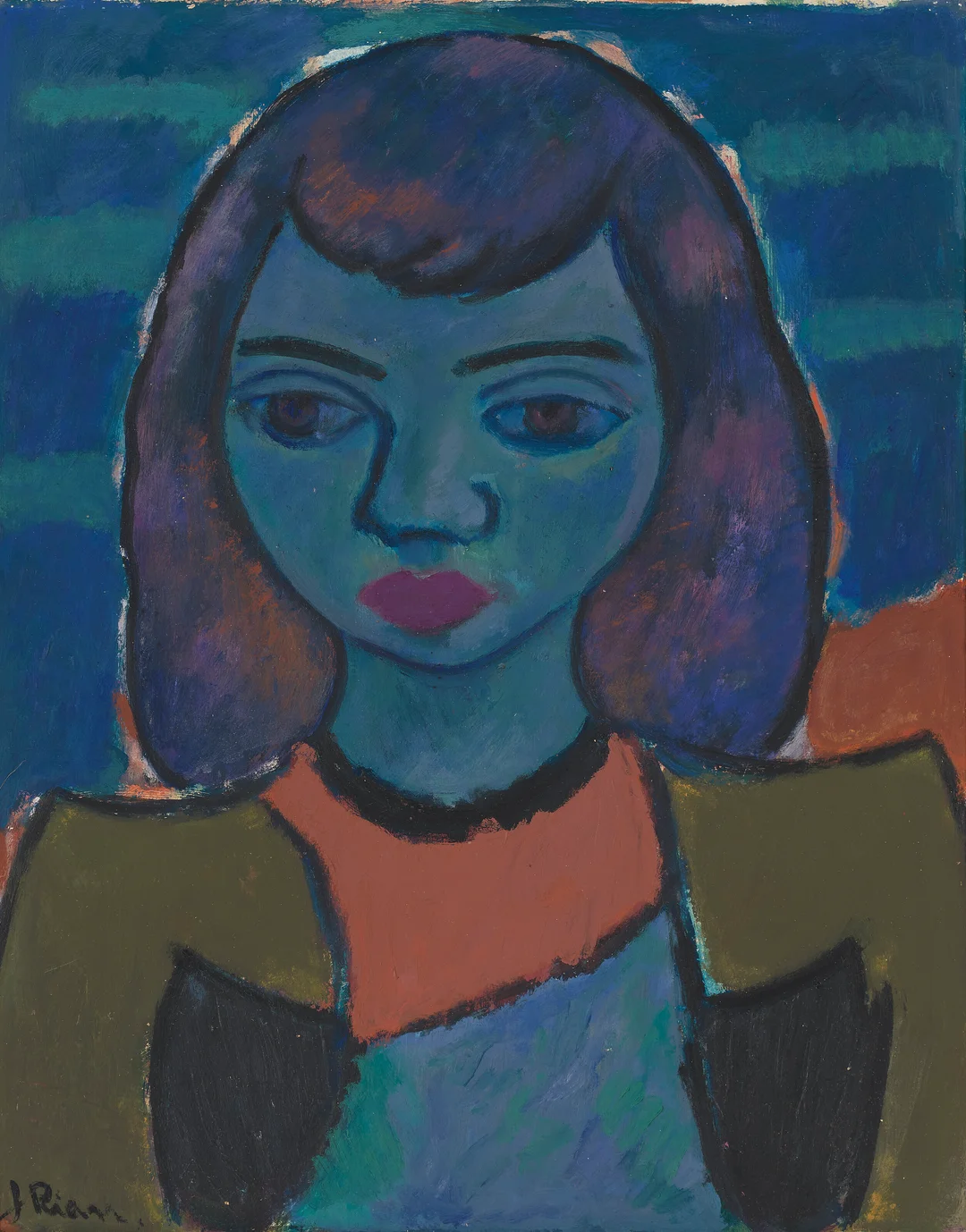 Rian, Johs. — "Blåt pikehode" 1949 — Kunst/Maleri — Blomqvist