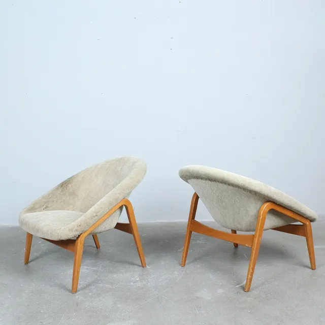 HARTMUT LOHMEYER. Formtex, Paar Lounge Sessel, Modell '' 118 Columbus '' 1950er.