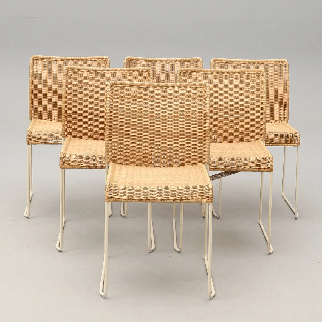 TITO AGNOLI. Stolar, 6 st, "Bonacina". — Armchairs & Chairs — Crafoord Auktioner Malmö