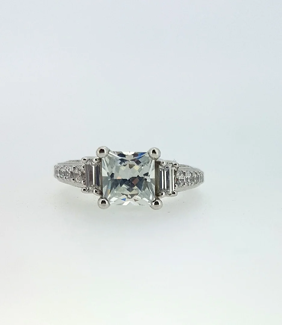 PRINCESS CUT RING. — Rings — Rumsey’s Auctioneers
