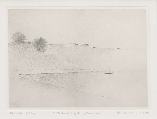 GUNNAR NORRMAN. Torrsnål, "Kåseberga strand" numrerad 4/12 och signerad, daterad 1998.