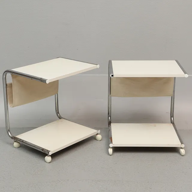 TOMAS JELINEK. Rullbord/sängbord, ett par, "Strajk", IKEA, 1970-tal.