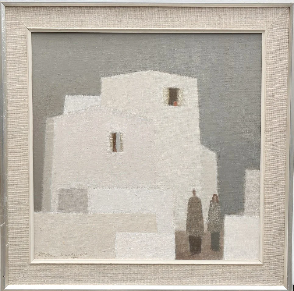 FABIAN LUNDQVIST. Olja på duk, Två kvinnor, signerad. — Paintings — Limhamns Auktionsbyrå