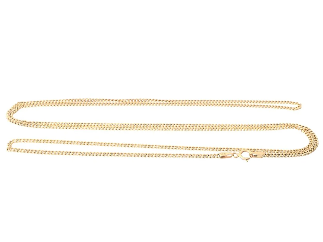 HALSKEDJA, 18K guld, pansarlänk, längd 71 cm, vikt 8,0 g. — Smycken/Halskedja — Kaplans