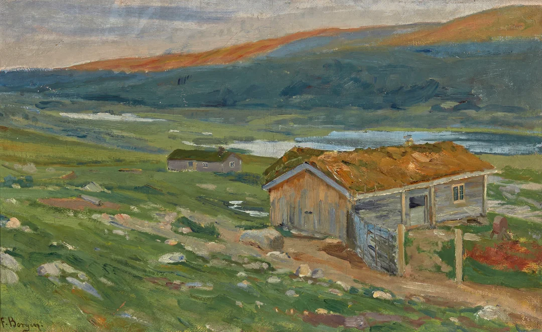 Borgen, Fredrik — "Augsæter, Gudbrandsdalen" — Kunst/Maleri — Blomqvist