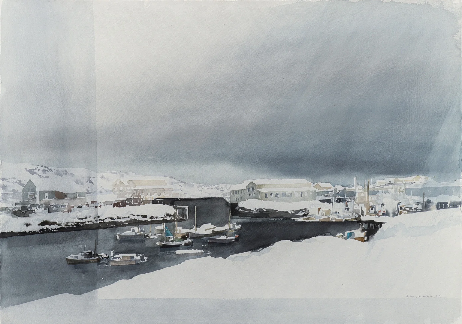 LARS LERIN. Vinterlandskap från Lofoten. — Paintings — Karlstad Hammarö Auktionsverk