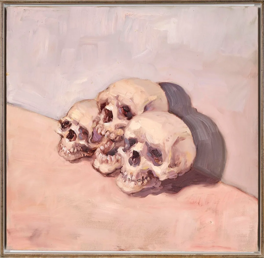 “Happy family”, 1998. Signed, titled and dated on the reverse. Oil on canvas. 60×60 cm. — Modern Paintings/Contemporary — Bruun Rasmussen