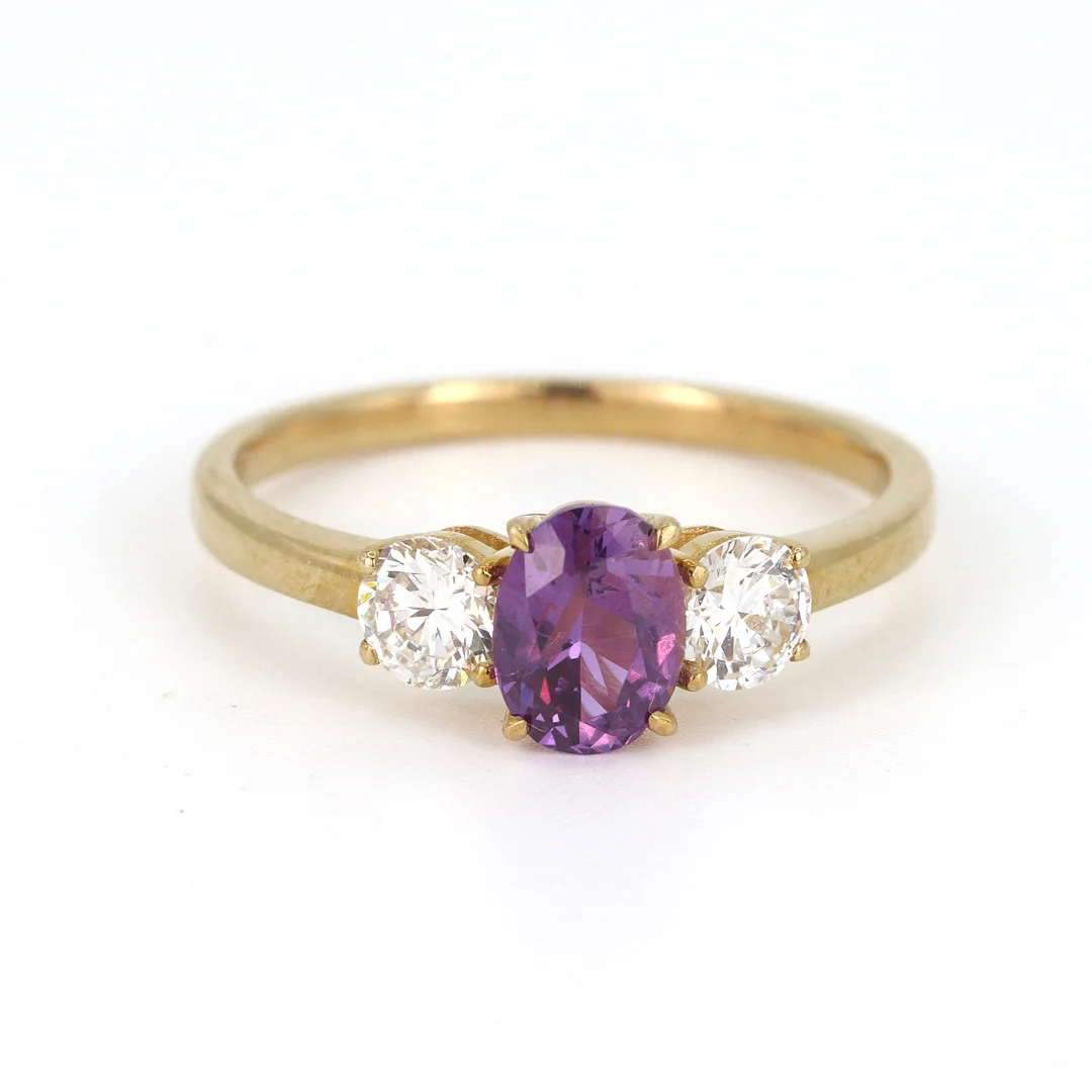 9CT TOURMALINE AND DIAMOND RING. — Rings — Chalkwell Auctions