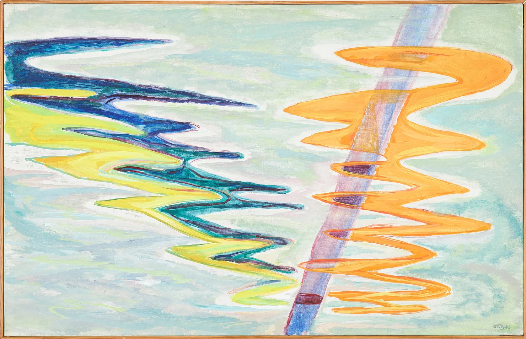JOHN IVAR BERG. "Årslag", akryl på duk, monogramsignerad daterad 1963. — Paintings — Stockholms Auktionsverk Sickla