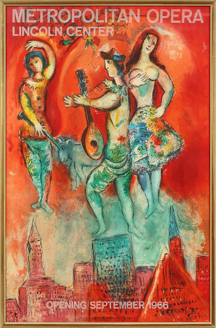MARC CHAGALL (1887-1985). EFTER. "Carmen". Färglitografi, utförd 1967 för Metropolitan Opera Lincoln Center Opening September 1966. — Engravings & Prints — Göteborgs Auktionsverk