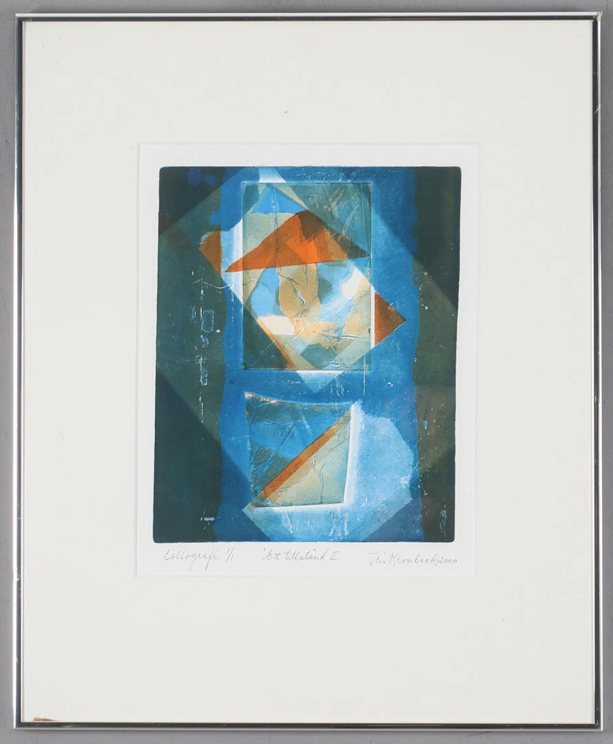 IRIS KRONBECK. Komposition. litografi, signerad och numrerad 1/1. — Engravings & Prints — Stadsauktion Sundsvall
