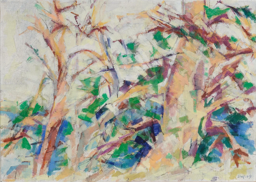 Dal, Harald — "Furuer i storm" 1964 — Kunst/Maleri — Blomqvist