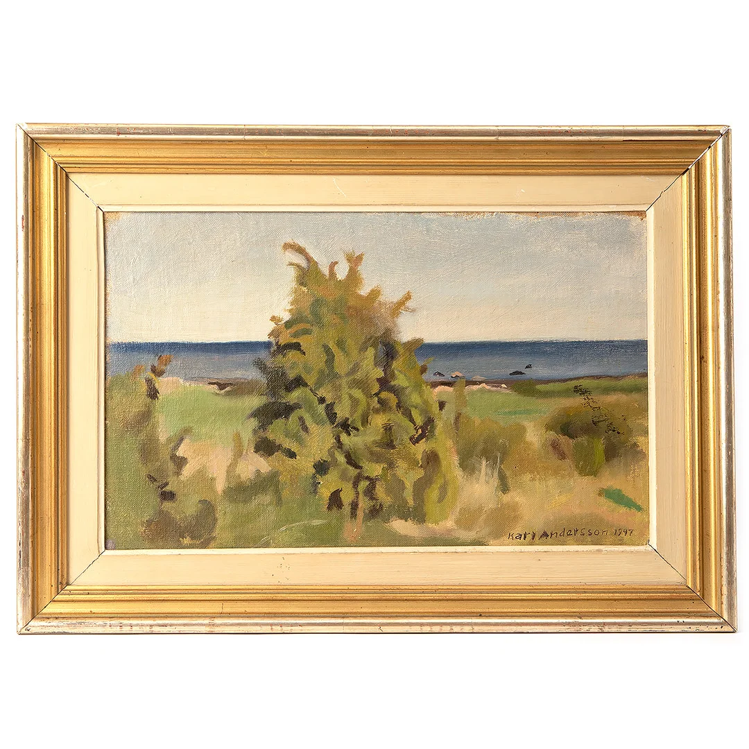 KARL ANDERSSON. Olja på pannå, signerad och daterad 1947. — Paintings — Stockholms Auktionsverk Göteborg