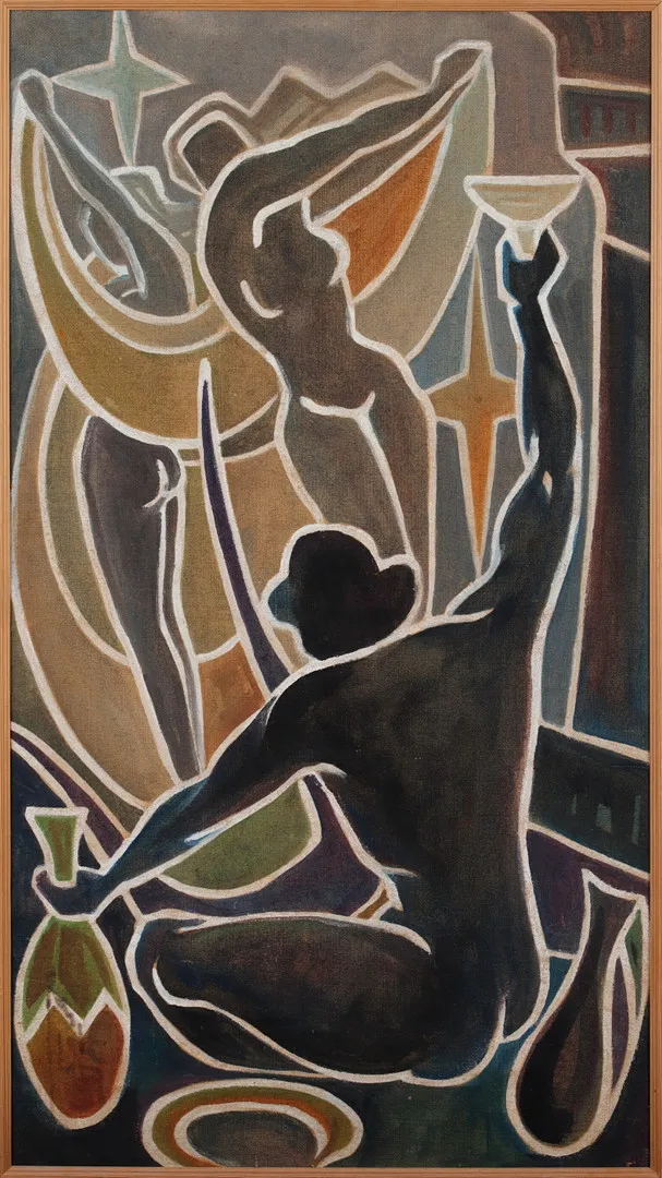 WALTER PRASKI. Olja på juteduk, signerad.