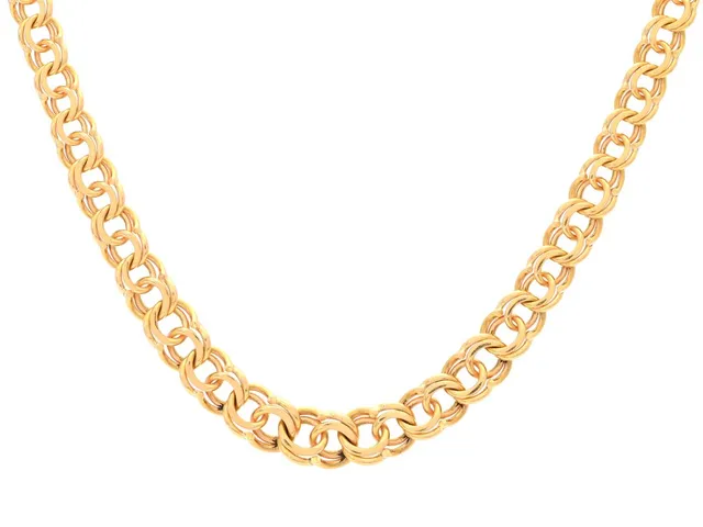 HALSKEDJA, 18K guld, bismarck, doserad, längd 42 cm, vikt 21,0 g.