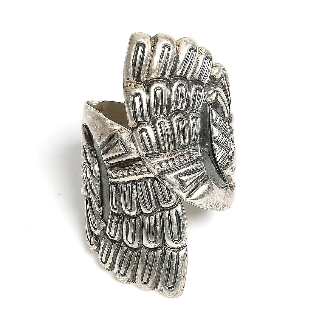 ARMRING, 925 Sterling silver, Taxco, Mexico, 1900-talets mitt. Vikt 65 gram. — Bracelets — Stadsauktion Sundsvall