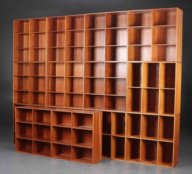 Mogens Koch. Fourteen mahogany shelving modules (14)