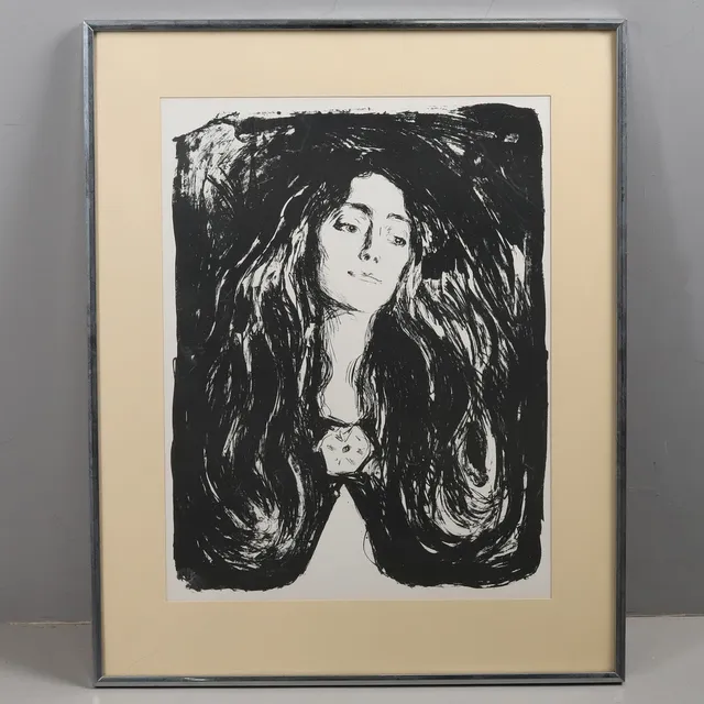 MUNCH EDVARD. EFTER. LITOGRAFI, "Madonnan med broschen".