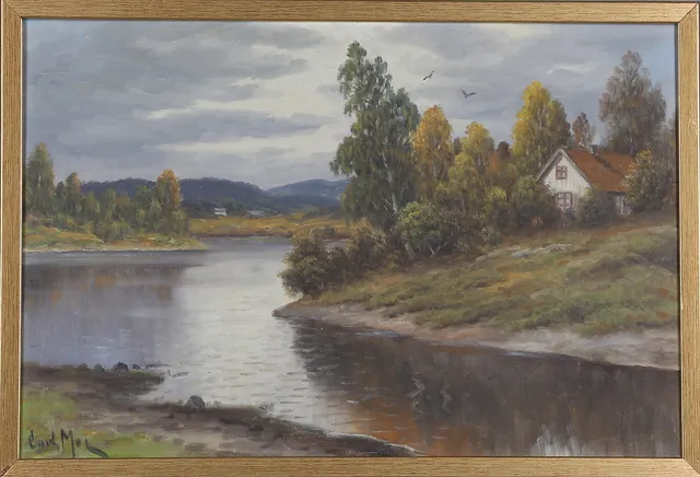 CARL MOE. olja på duk, signerad.