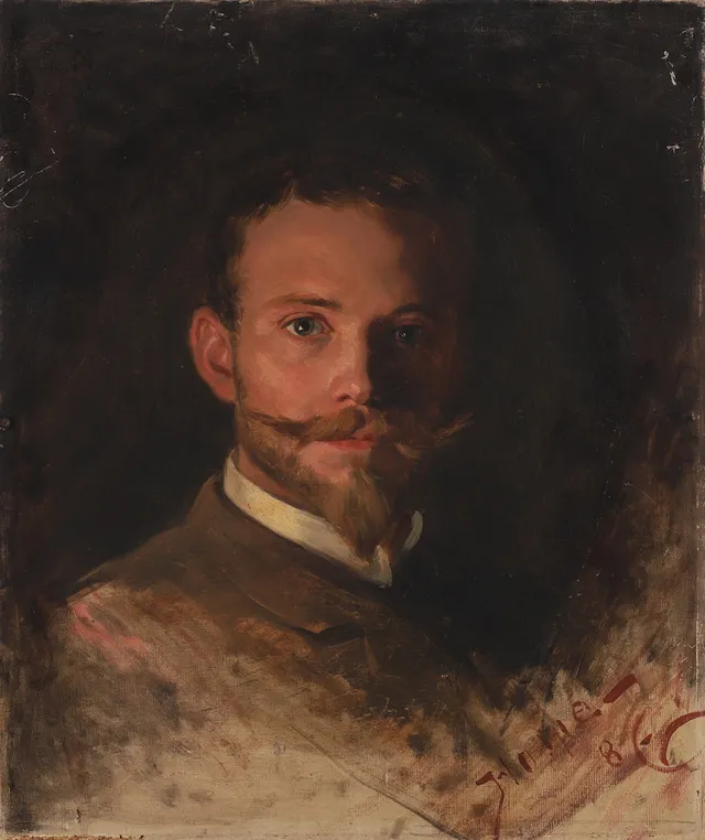 BRUNO HOPPE. Porträtt, olja på duk, signerad Hoppe.