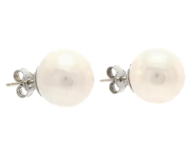 PÄRLÖRHÄNGEN, 18K vitguld, South Seapärlor, ca 12 - 12,5 mm, stift, vikt 7,9 g.