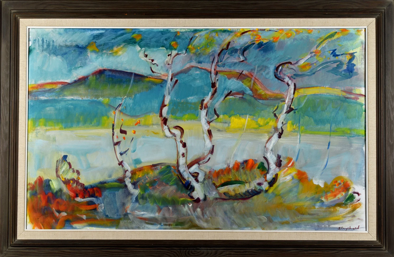 STAFFAN ENGEBRAND. Olja på duk, Fjällmotiv, Signerad 1900-tal. — Paintings — Norrlands Auktionsverk