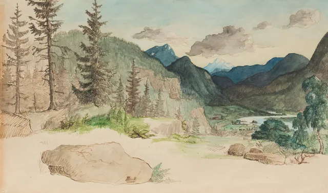 Arbo, Peter Nicolai — Dalsøkk med bebyggelse, 1851