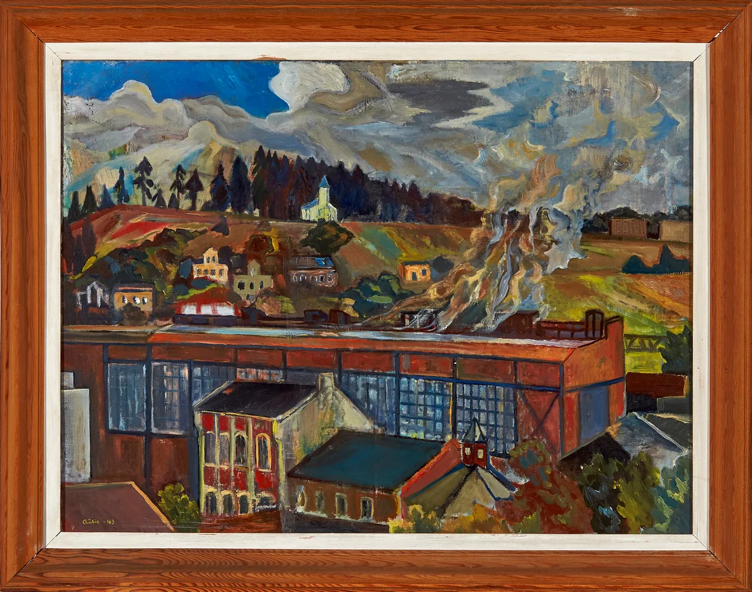 Aulie, Reidar — "Spikerverket" 1943 — Kunst/Maleri — Blomqvist