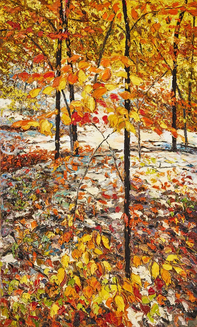 ROBERT TERRY. "Yellow Leaves, snow".