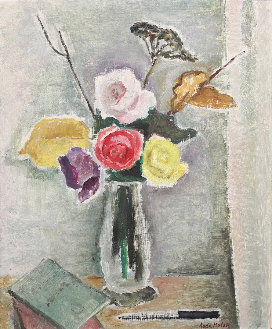 AGDA HOLST (1886-1976). Stilleben, olja på pannå, signerad. — Paintings — Garpenhus Auktioner